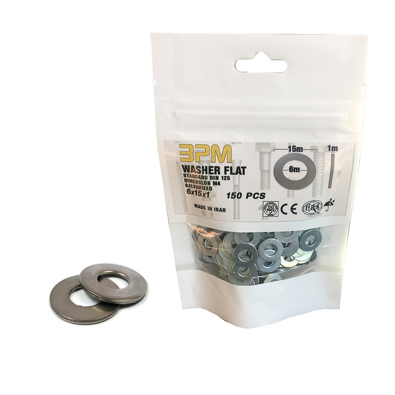 واشر تخت مدل BPM6-15-1 بسته 150 عددی