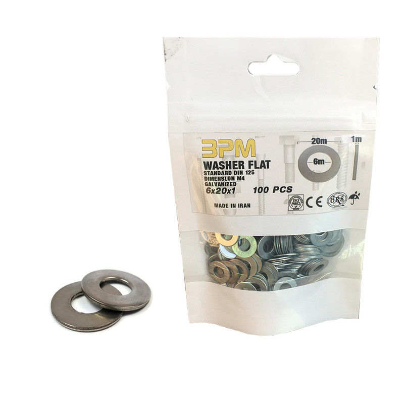 واشر تخت مدل BPM6-20-1 بسته 100 عددی