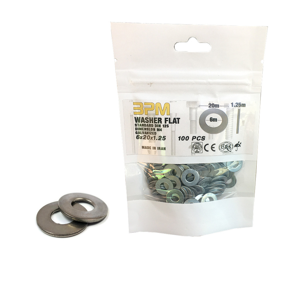 واشر تخت مدل BPM6-20-1.25 بسته 100 عددی