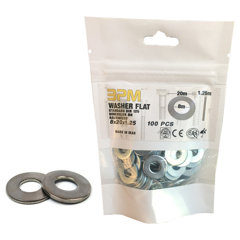 واشر تخت مدل BPM8-20-1.25 بسته 100 عددی