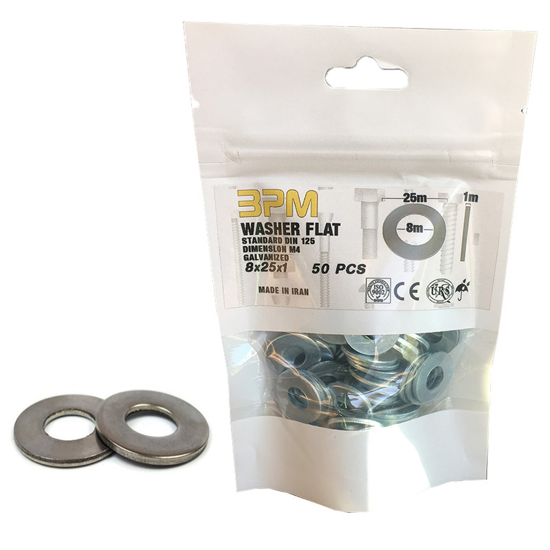 واشر تخت مدل BPM8-25-1 بسته 50 عددی واشر تخت مدل BPM8-25-1 بسته 50 عددی