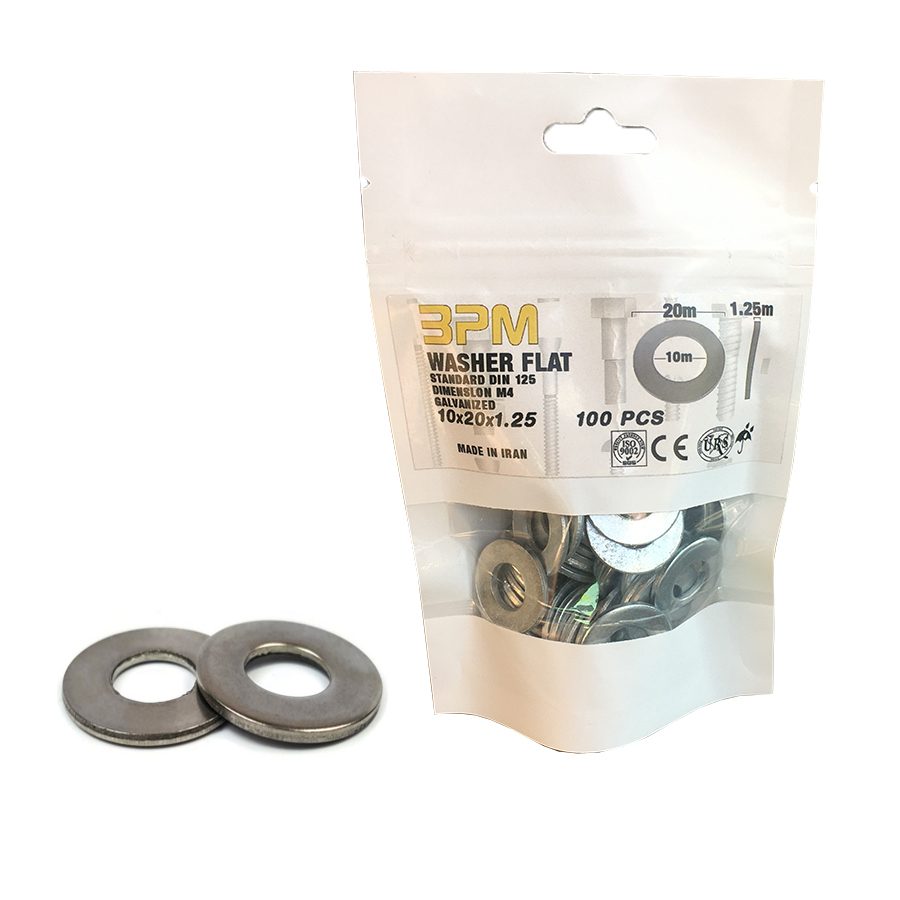 واشر تخت مدل BPM10-20-1.25 بسته 100 عددی