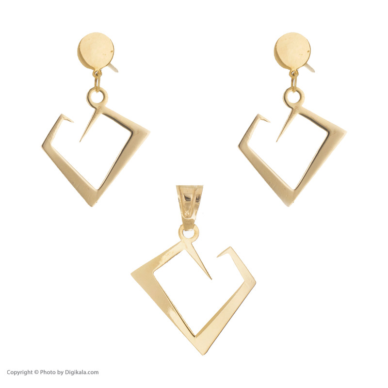 نیم ست طلا 18 عیار زنانه زرمان مدل ZMS0411 طرح قلب