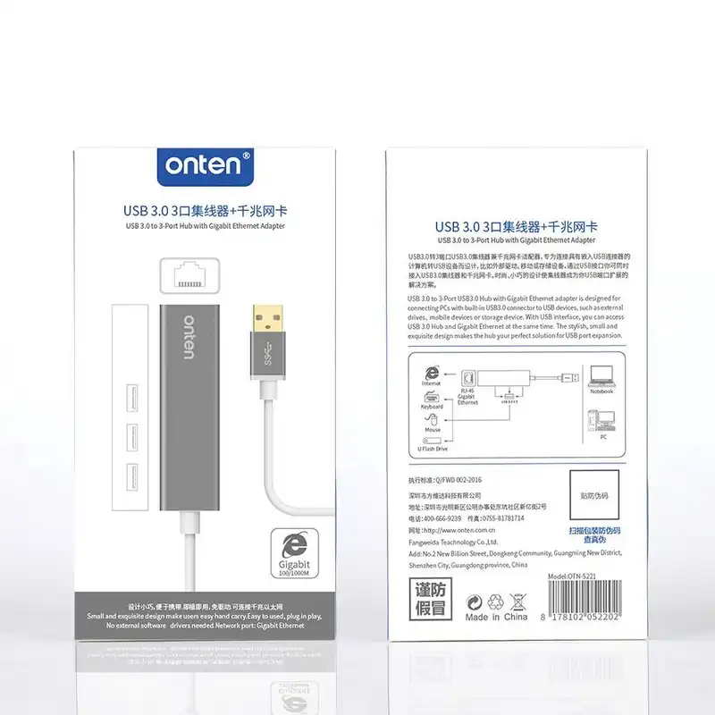 هاب سه پورت USB3.0 اونتن مدل OTN-5221