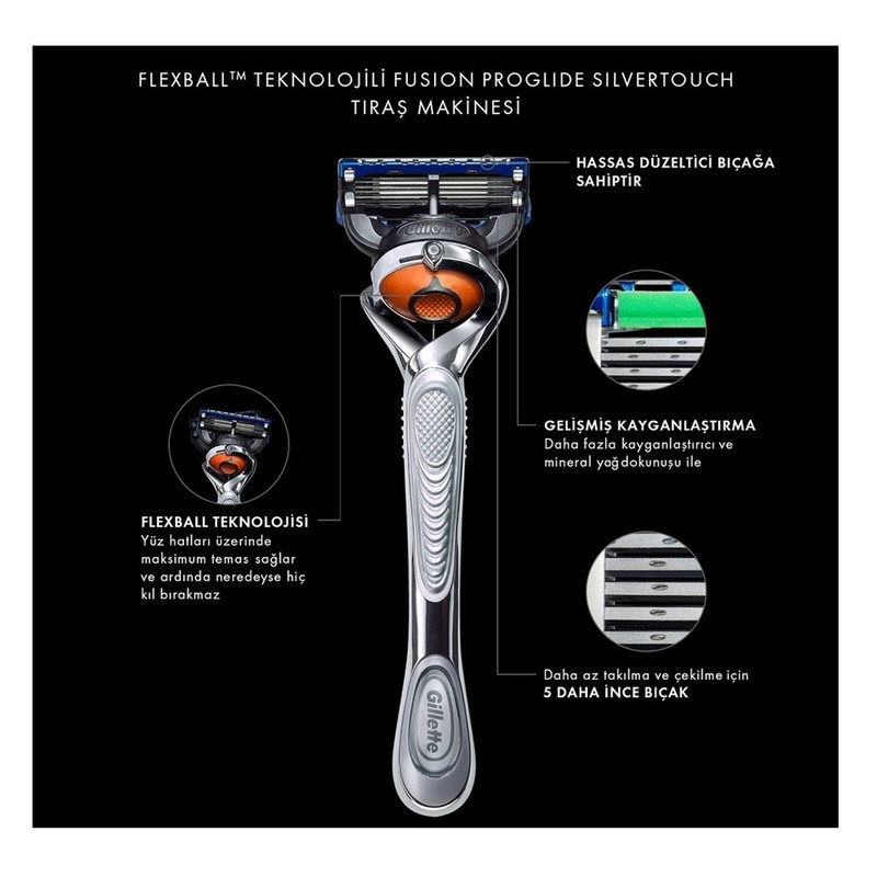 خود تراش و تیغ یدک ژیلت مدل Fusion Proglide Chrome Edition خود تراش و تیغ یدک ژیلت مدل Fusion Proglide Chrome Edition