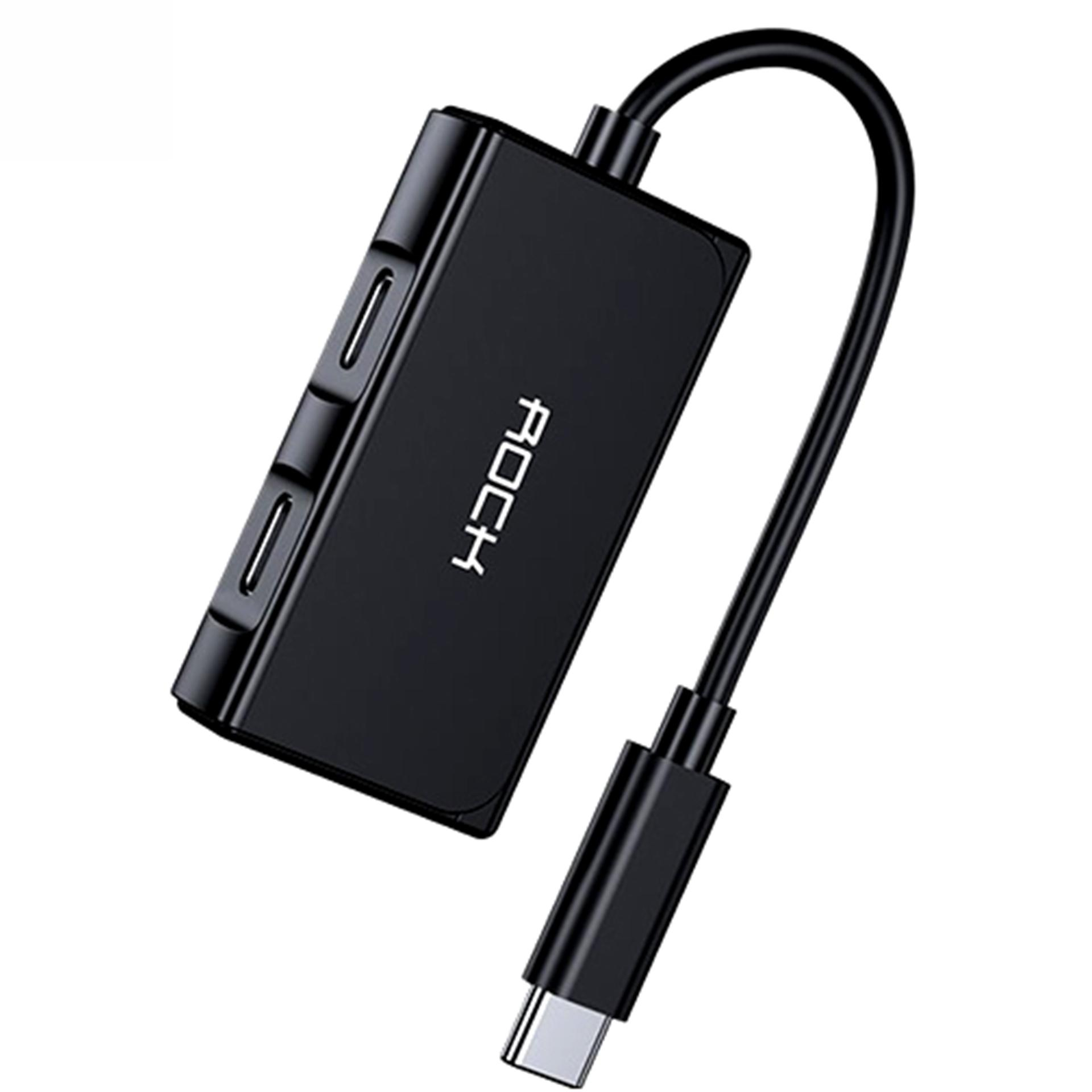 مبدل USB-C به AUX / USB-C راک مدل RCB0771