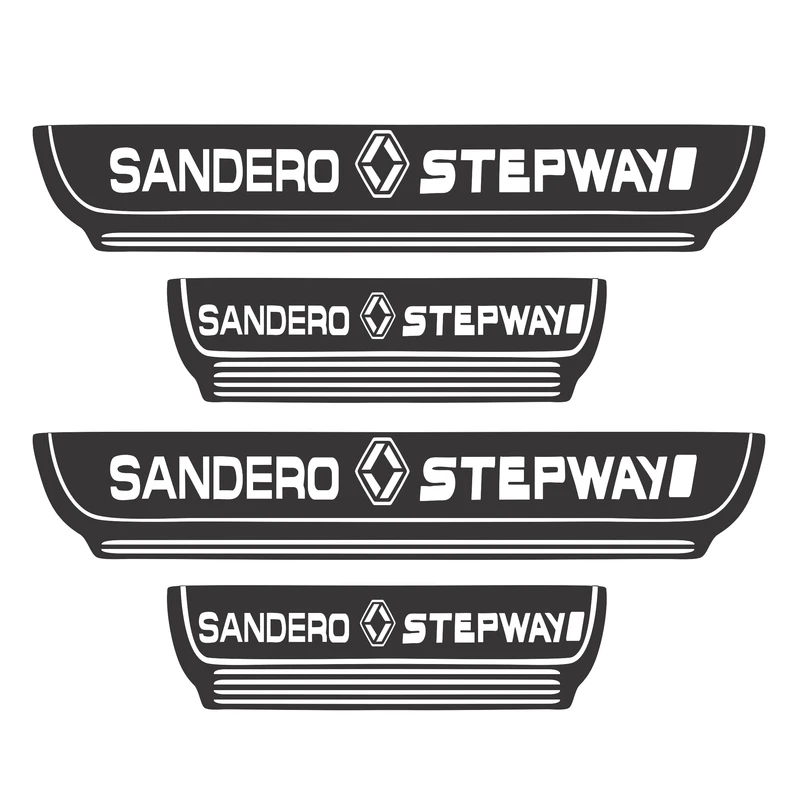 برچسب پارکابی خودرو کد S102 مناسب برای ساندرو مجموعه 4 عددی