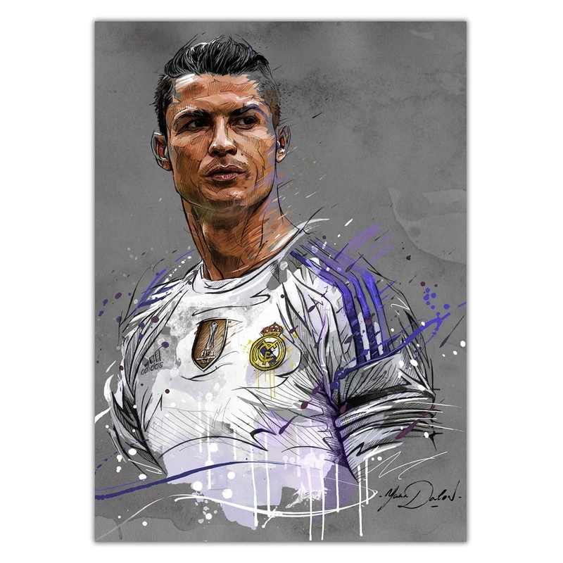 تابلو شاسی ونسونی طرح CR7 Art سایز 50 × 70