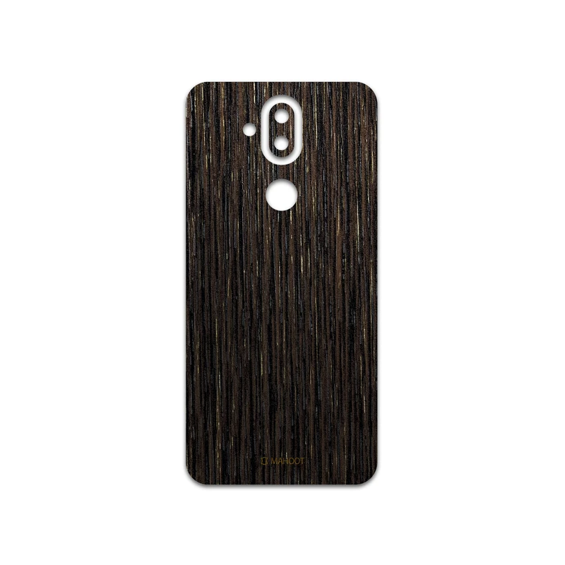 برچسب پوششی ماهوت مدل Dark-Gold-Stripes-Wood مناسب برای گوشی موبایل نوکیا 8.1