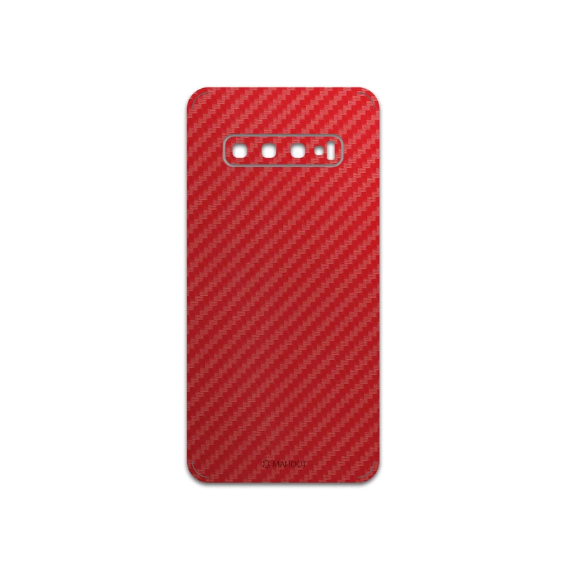 برچسب پوششی ماهوت مدل Red-Fiber مناسب برای گوشی موبایل سامسونگ Galaxy S10