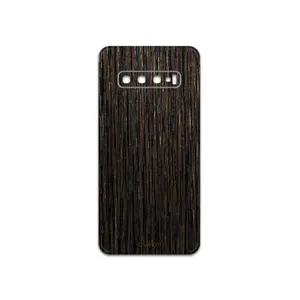 MAHOOT Dark-Gold-Stripes-Wood Cover Sticker for Samsung Galaxy S10