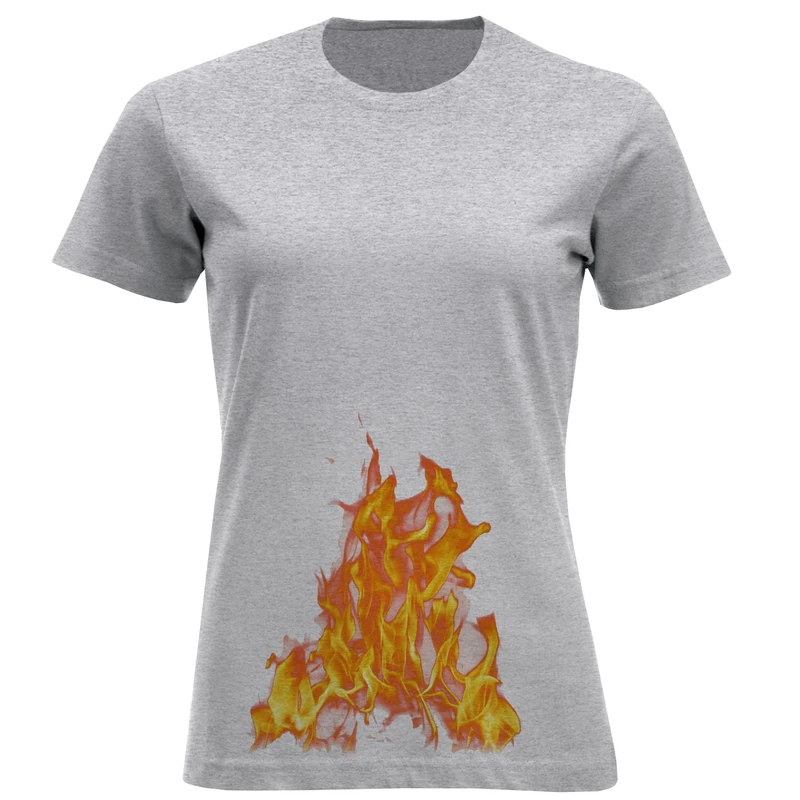 تیشرت آستین کوتاه زنانه طرح آتش کد F222