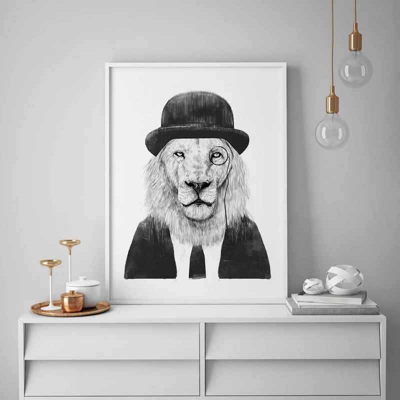 تابلو سالی وود طرح شیر جنتلمن کد T160202
