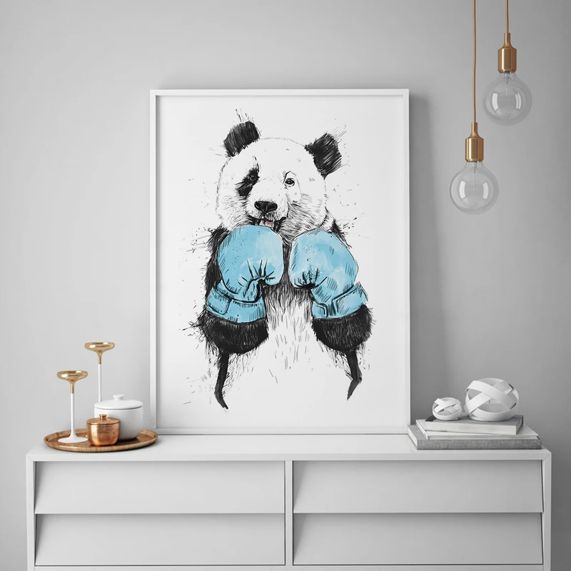 تابلو سالی وود طرح پاندای بوکسور کد T160209