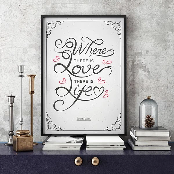 تابلو سالی وود طرح هرجا عشق هست زندگی هست کد T200206