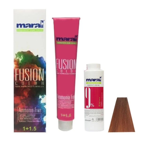 کیت رنگ مو مارال مدل Fusion شماره 7.465 حجم 100 میلی لیتر رنگ قهوه ای تیتانی