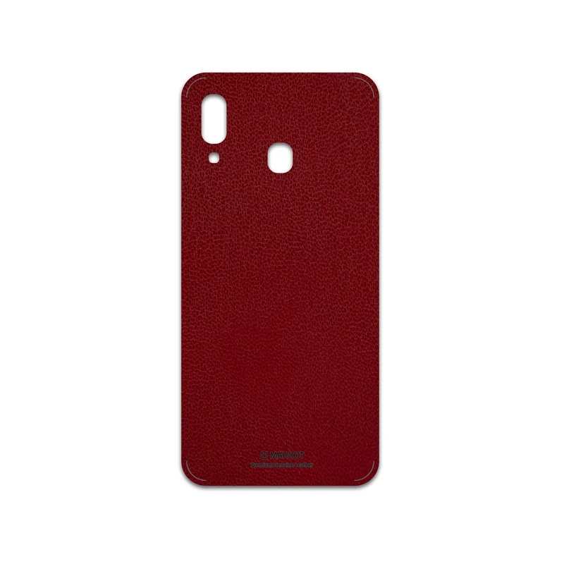 برچسب پوششی ماهوت مدل Red-Leather مناسب برای گوشی موبایل سامسونگ Galaxy A30