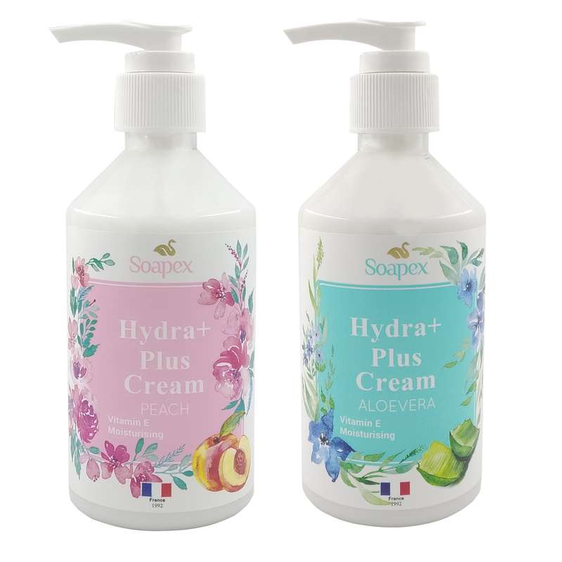 کرم‌های آبرسان سوپکس، مدل هلو و آلوئه‌ورا، مناسب انواع پوست، حاوی ویتامین E، نرم‌کننده و ترمیم‌کننده، مناسب استفاده برای دست و صورت، حجم 250 میلی‌لیتر، مجموعه دو عددی