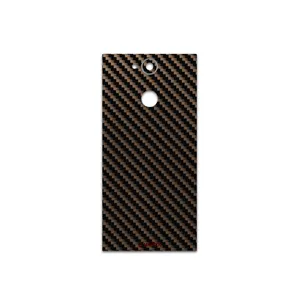 MAHOOT Glossy-Brown-Fiber Cover Sticker for Sony Xperia XA2