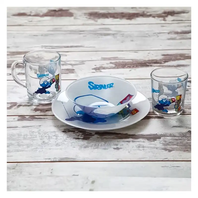 ظرف غذا 4 تکه کودک پاشاباغچه مدل Smurf