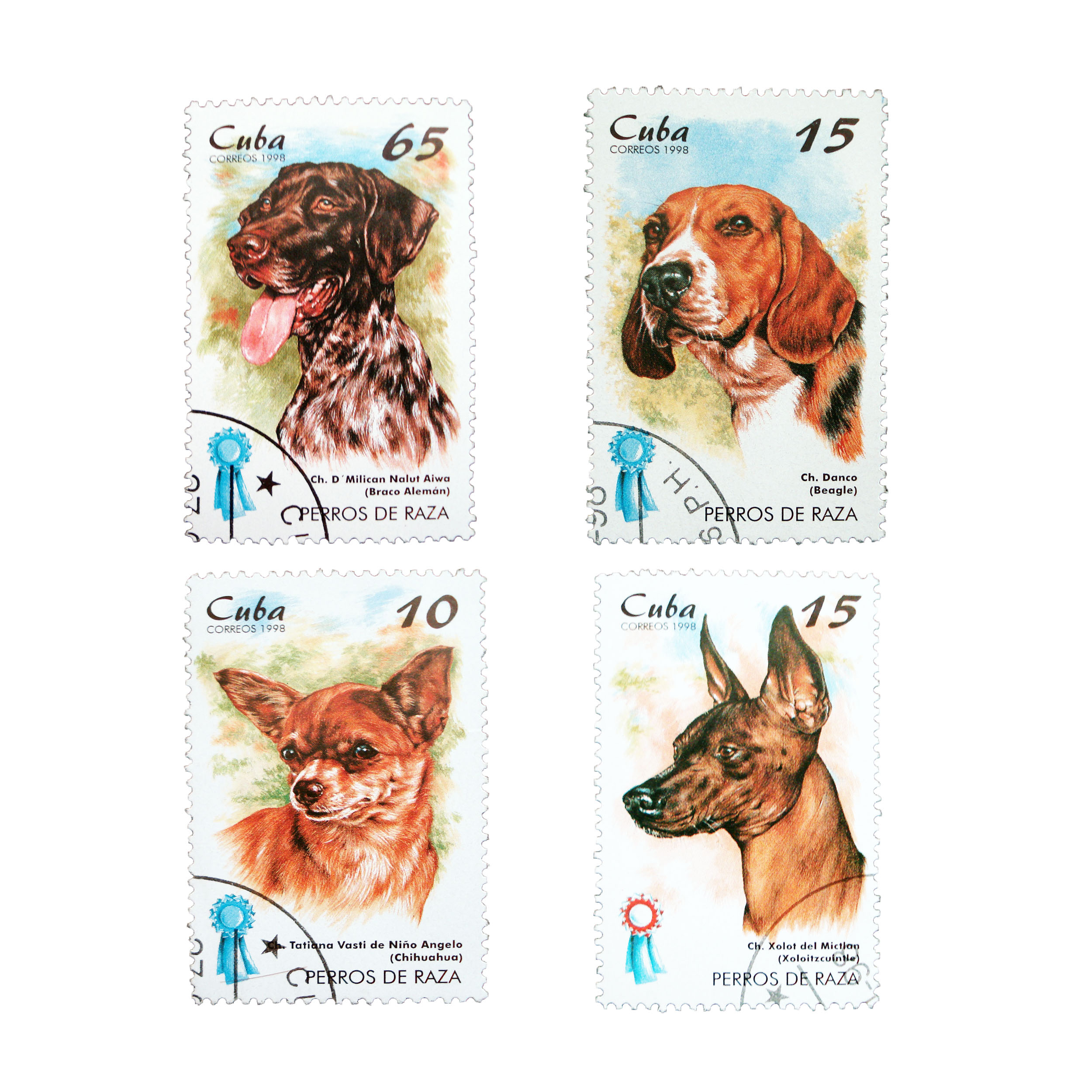 تمبر یادگاری طرح حیوانات مدل DOG کد D-103 مجموعه 4 عددی