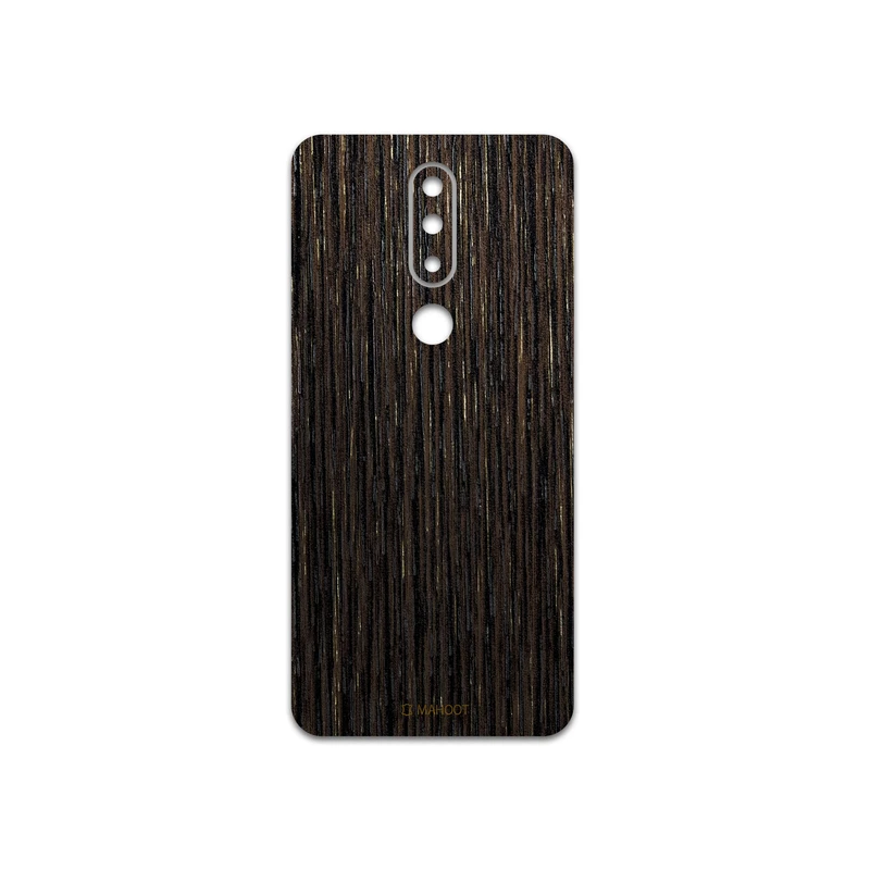برچسب پوششی ماهوت مدل Dark-Gold-Stripes-Wood مناسب برای گوشی موبایل نوکیا 5.1 Plus