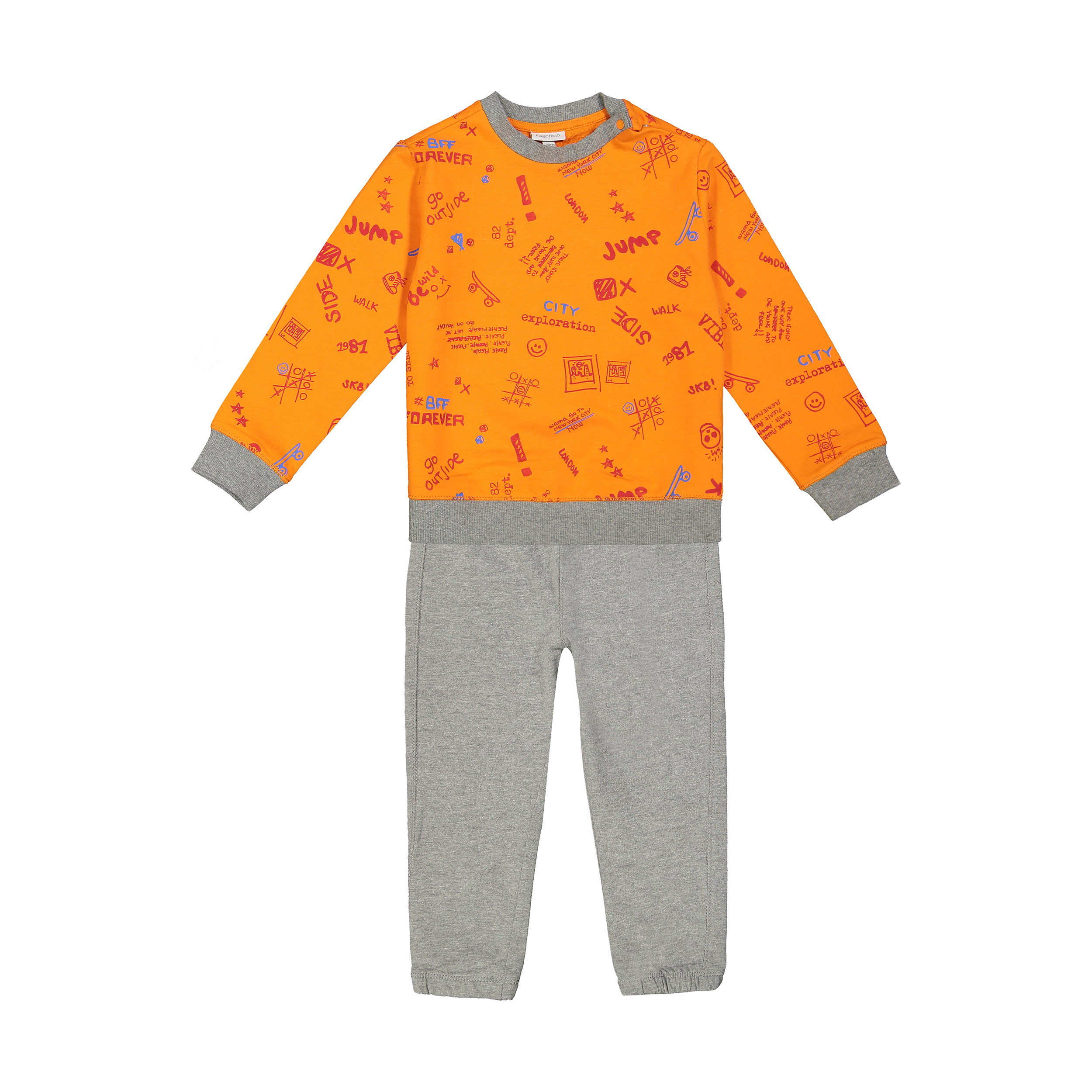 ست سویشرت و شلوار نوزادی پسرانه او وی اس مدل 000143952-ORANGE