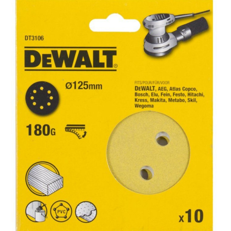 مجموعه 10 عددی کاغذ سنباده دیوالت مدل DT3106