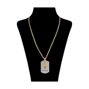 گردنبند مردانه گالری شمرون طرح کینگ کد 568W0