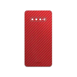 MAHOOT Red-Fiber Cover Sticker for Samsung Galaxy S10 Plus