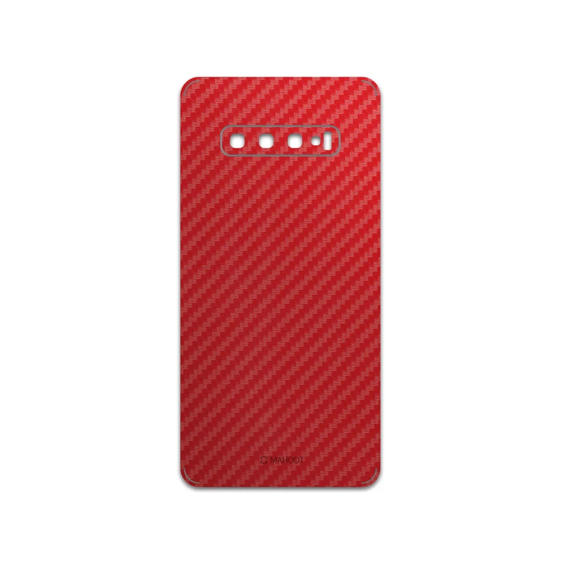 برچسب پوششی ماهوت مدل Red-Fiber مناسب برای گوشی موبایل سامسونگ Galaxy S10 Plus