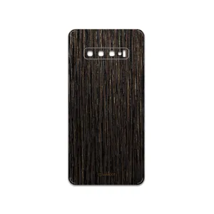 MAHOOT Dark-Gold-Stripes-Wood Cover Sticker for Samsung Galaxy S10 Plus
