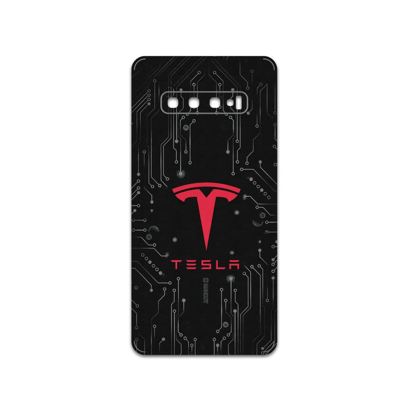 برچسب پوششی ماهوت مدل TESLA-Motors مناسب برای گوشی موبایل سامسونگ Galaxy S10 Plus