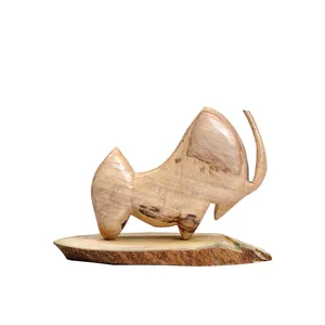 مجسمه چوبی طرح گاو کد 038