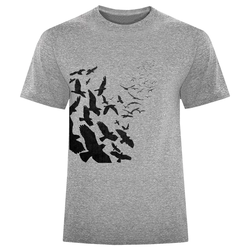 تیشرت آستین کوتاه مردانه طرح پرندگان کد F163