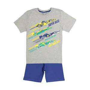 ست تی شرت و شلوارک پسرانه او وی اس مدل 000189623-GREY