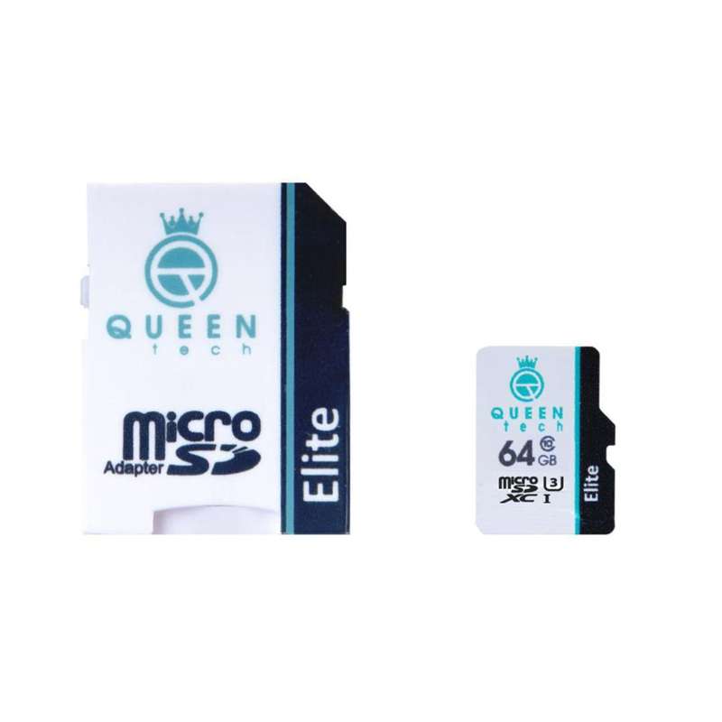 کارت حافظه microSDXCC کوئین تک مدل Elite 433X کلاس 10 استاندارد UHS-I U3 سرعت 65MBps ظرفیت 64 گیگابایت به همراه آداپتور SD