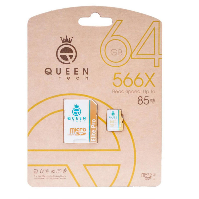 کارت حافظه microSDXC کوئین تک مدل Elite pro 566X کلاس 10 استاندارد UHS-I U3 سرعت 85MBps ظرفیت 64 گیگابایت به همراه آداپتور SD