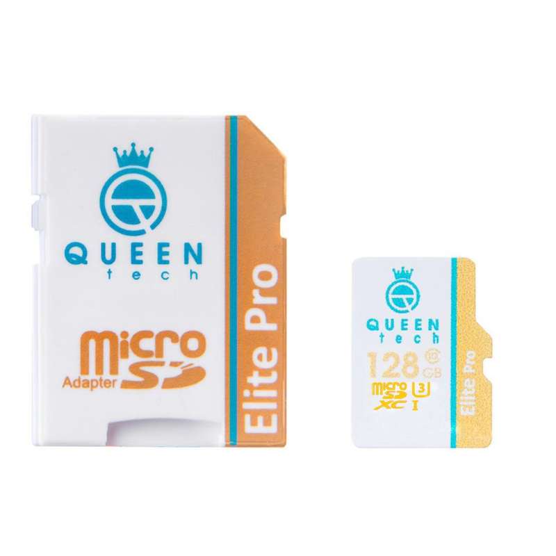 کارت حافظه microSDXC کوئین تک مدل Elite pro 566X کلاس 10 استاندارد UHS-I U3 سرعت 85MBps ظرفیت 128 گیگابایت به همراه آداپتور SD کارت حافظه microSDXC کوئین تک مدل Elite pro 566X کلاس 10 استاندارد UHS-I U3 سرعت 85MBps ظرفیت 128 گیگابایت به همراه آداپتور SD