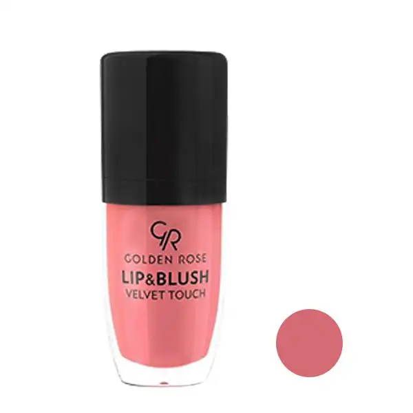 رژلب و رژ گونه مایع گلدن رز مدل Velvet Touch شماره 04
