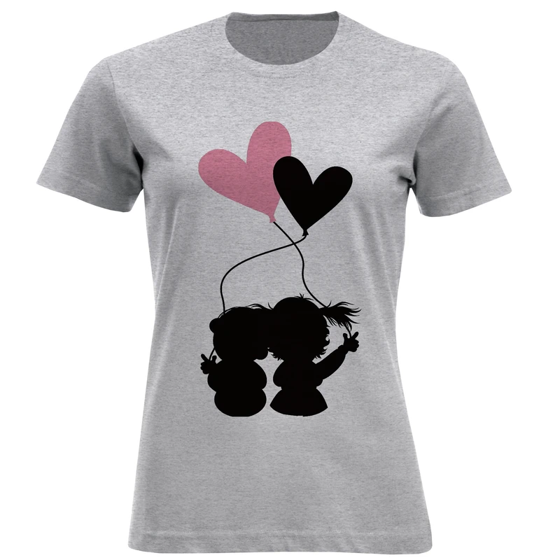 تیشرت آستین کوتاه زنانه طرح عشق کد F235