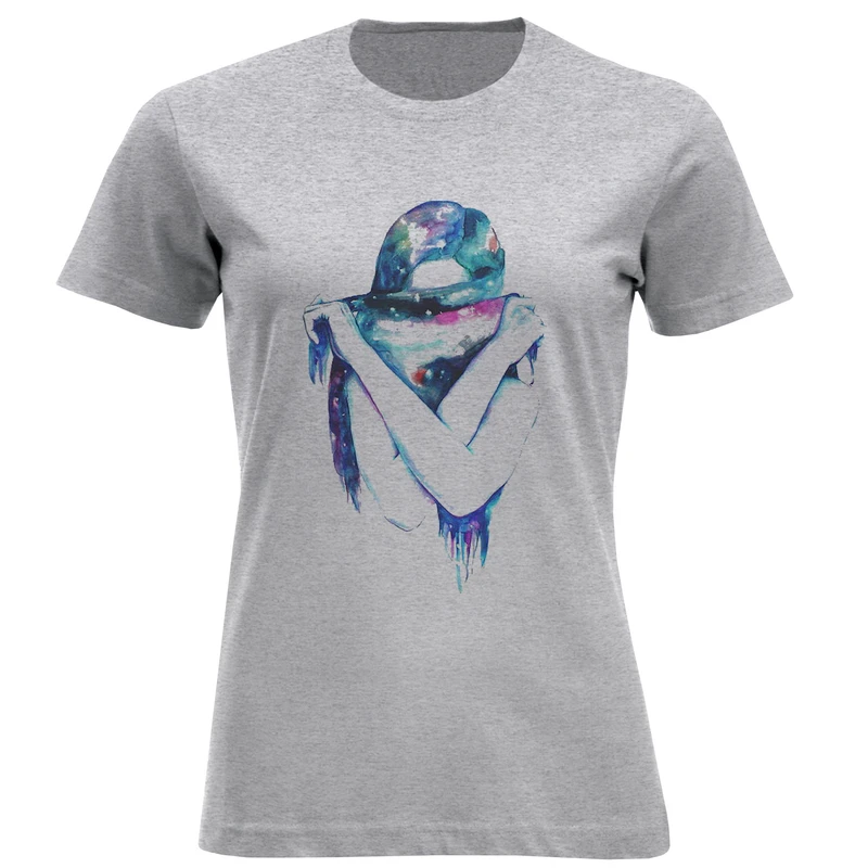 تیشرت آستین کوتاه زنانه طرح دختر کد F237