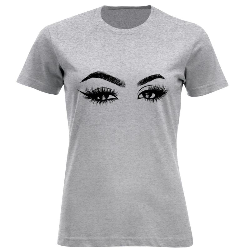 تیشرت آستین کوتاه زنانه طرح چشم کد F243