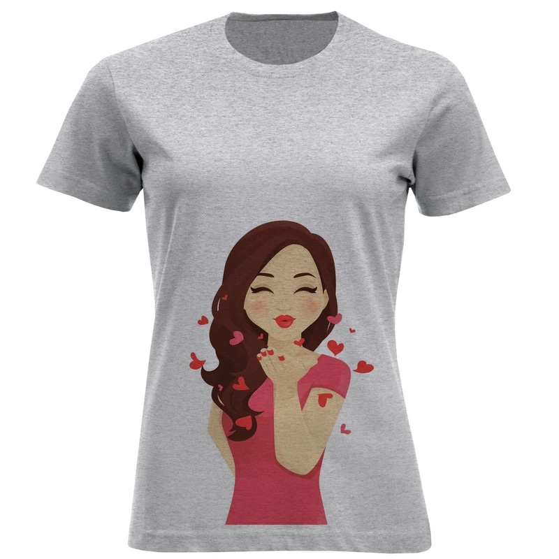 تیشرت آستین کوتاه زنانه طرح دختر کد F250