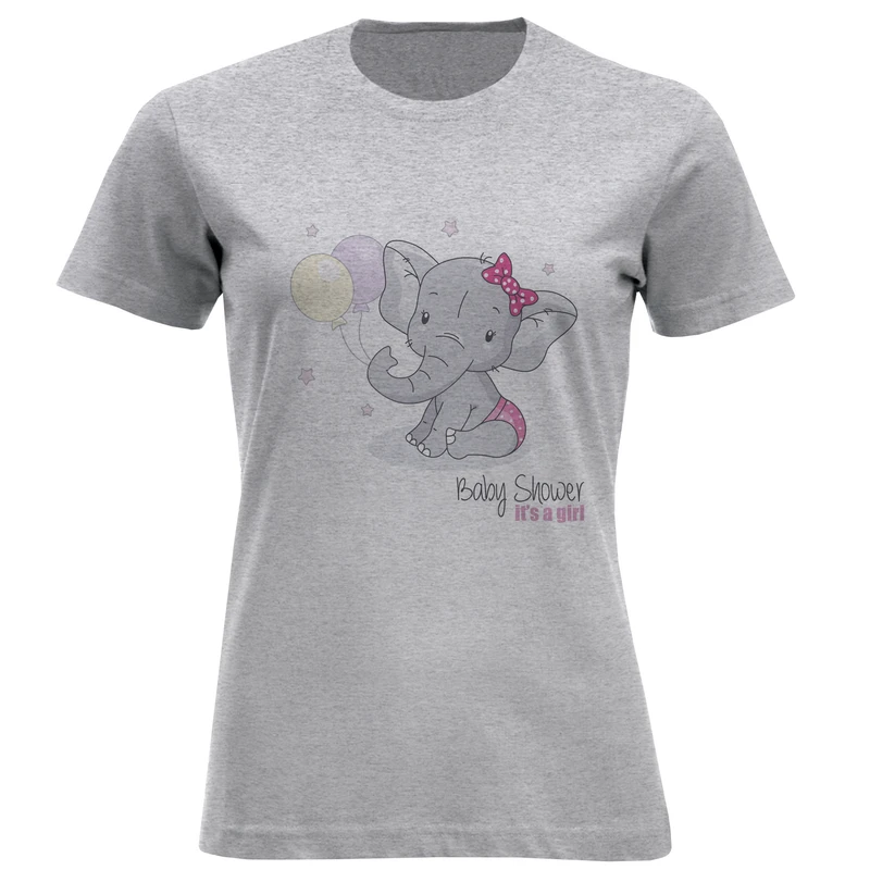 تیشرت آستین کوتاه زنانه طرح فیل و بادکنک کد F252