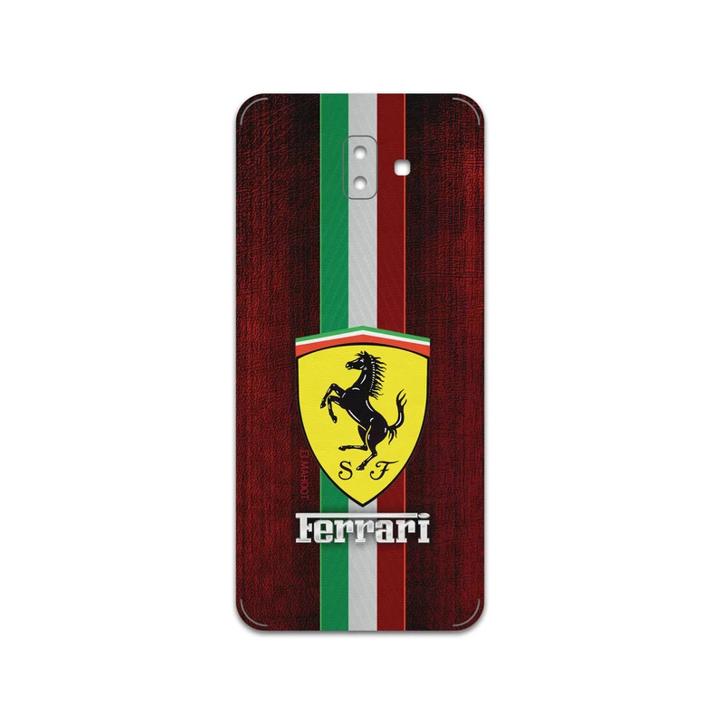 برچسب پوششی ماهوت مدل Ferrari مناسب برای گوشی موبایل سامسونگ Galaxy J6 Plus