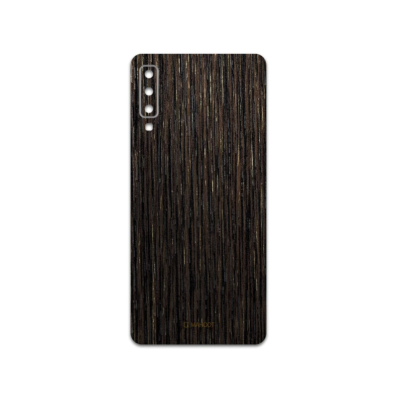 برچسب پوششی ماهوت مدل Dark-Gold-Stripes-Wood مناسب برای گوشی موبایل سامسونگ Galaxy A7 2018