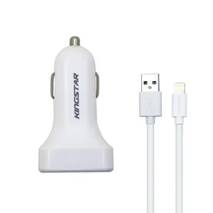  شارژر فندکی کینگ استار مدل KC103 i به همراه کابل تبدیل لایتنینگ