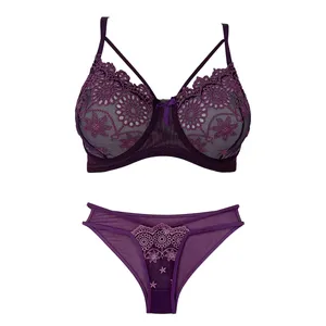 ست شورت و سوتین زنانه مدل خورشید کد SHT3104-01 رنگ بادمجونی