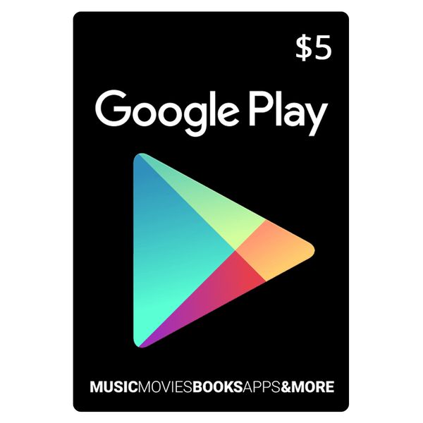 گیفت کارت ۵ دلاری گوگل پلی آمریکا مدل GOG05